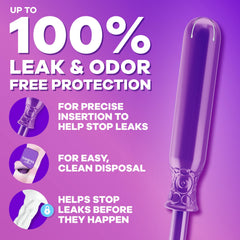 Tampax Radiant primer plano del aplicador para inserción precisa