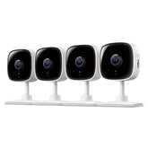 Tapo cámara frontal pack de 4 mostrando diseño compacto y vigilancia confiable