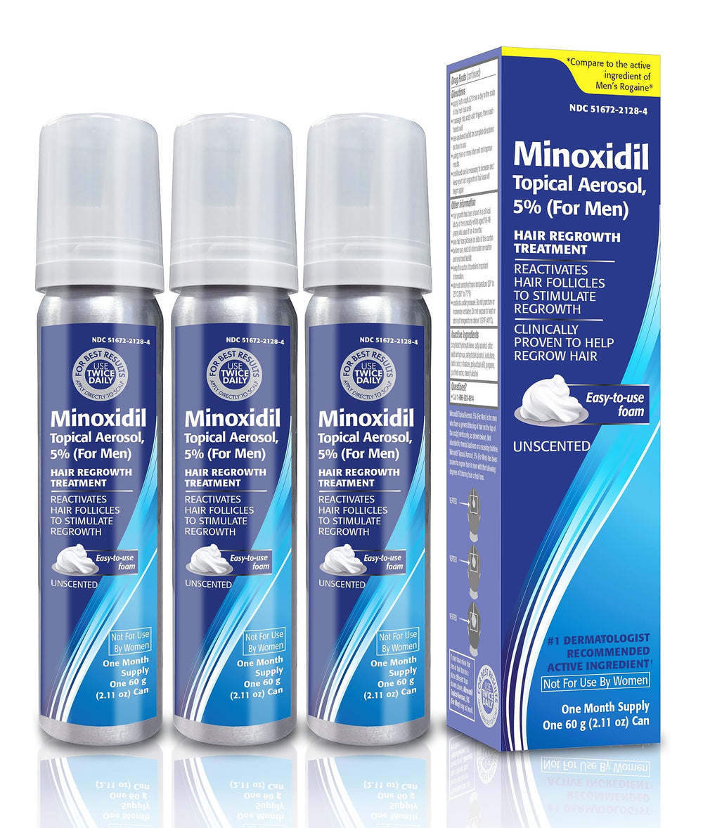 TARO envase frontal de minoxidil 5% espuma mostrando etiqueta clara y tamaño