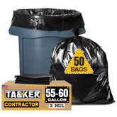 Tasker frente del empaque de 50 bolsas mostrando la cantidad y beneficio de ahorro