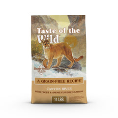 Taste of the Wild frente del paquete mostrando la fórmula y beneficios