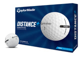 TaylorMade Distance+ front packaging showing 12-count and benefits for longer distance