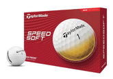 TaylorMade SPEEDSOFT front packaging showing one dozen bright yellow balls for clear visibility