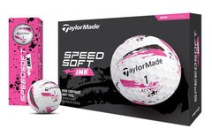 TaylorMade SpeedSoft Ink ball on green in play illustrating visibility and confidence