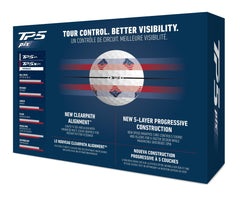 TaylorMade TP5 PIX 3.0 primer plano de la línea ClearPath que facilita la alineación y mejora la precisión