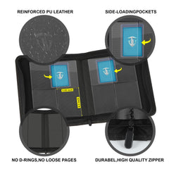 TCGUARD páginas con 4 bolsillos y top loaders para organización rápida