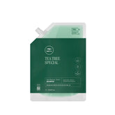 Tea Tree botella de aluminio frontal mostrando el diseño y ahorro