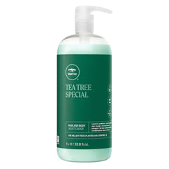 Tea Tree envase frontal 33.8 fl. oz. mostrando tamaño práctico y ahorro