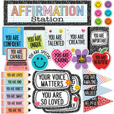 Teacher Created Resources encabezado Affimation Station visible y llamativo para motivar