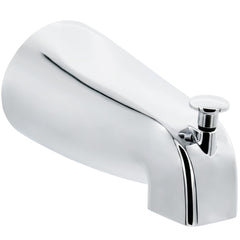 Tearel front view chrome tub spout showing sleek profile and easy installation benefit
