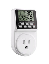 Techbee vista frontal del enchufe temporizador con pantalla clara y control fácil