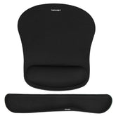 TECKNET frontal del set mostrando reposamuñecas y alfombrilla, comodidad ergonómica