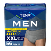TENA paquete frontal 56 unidades mostrando tamaño y diseño, confianza discreta