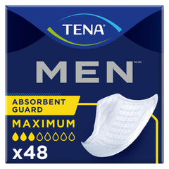 TENA protector frontal del empaque mostrando cantidad y diseño, comodidad discreta