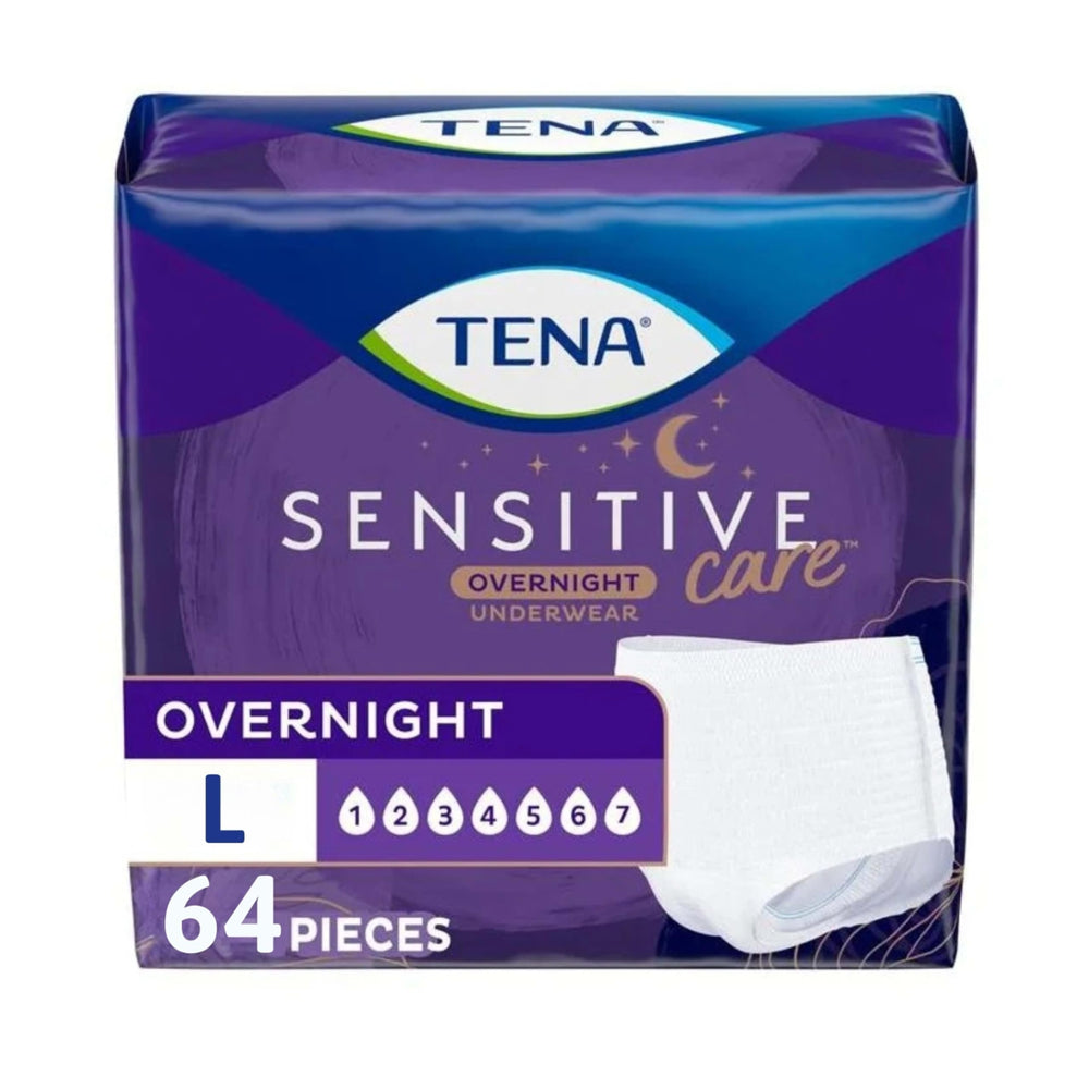TENA frontal del empaque mostrando características y cantidad