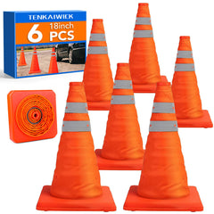 TENKAIWICK cono frontal en naranja mostrando visibilidad y plegabilidad