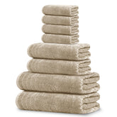 Tens Towels conjunto doblado frontal, presentación ordenada y ahorro de espacio