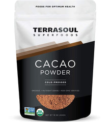 Terrasoul Superfoods paquete frontal mostrando 1 lb y sello orgánico, sabor auténtico