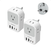 TESSAN adaptador G frontal mostrando enchufes y puertos para mayor versatilidad