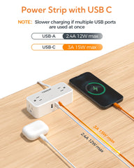 TESSAN primeros planos de puertos USB-C y USB-A para carga múltiple eficiente