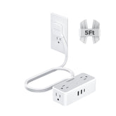 TESSAN regleta vista frontal con cuatro tomas AC y puertos USB para organización