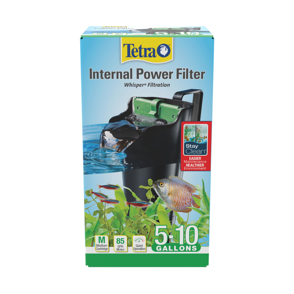 Tetra Whisper vista frontal del filtro interno con diseño compacto y silencioso