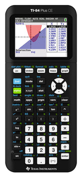 Texas Instruments TI-84 Plus CE vista frontal con diseño compacto y teclas visibles, mejora el rendimiento