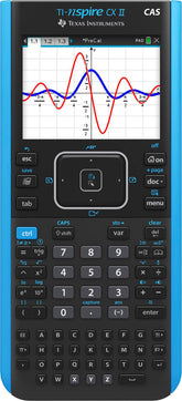 Texas Instruments TI-Nspire CX II CAS frontal mostrando carcasa y botones, diseño portátil