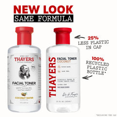 THAYERS primer plano de la etiqueta, muestra ingredientes naturales