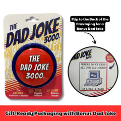 The Dad Joke 3000 en mano demostrando tamaño portátil y uso inmediato