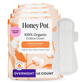 The Honey Pot Company empaque frontal que muestra la toalla nocturna y confort