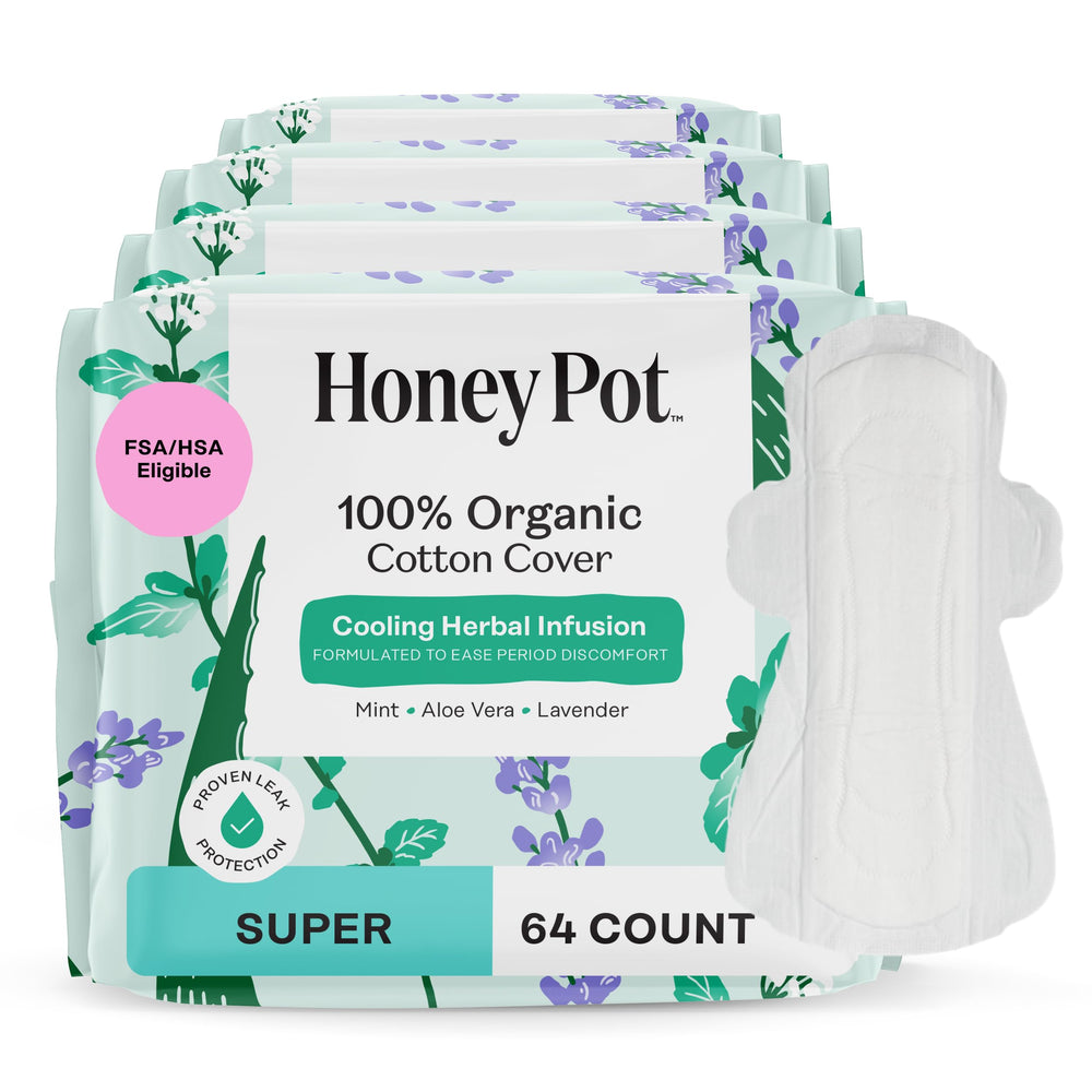 The Honey Pot Company toalla frontal mostrando diseño y protección