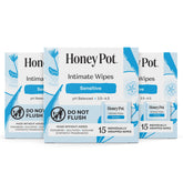 The Honey Pot Company empaque frontal mostrando toallitas y frescura