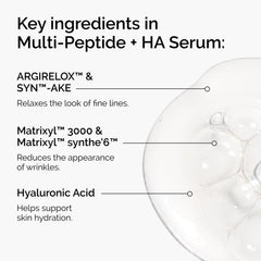 The Ordinary Multi-Peptide + HA textura en gota mostrando hidratación profunda