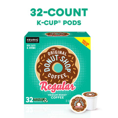 The Original Donut Shop primer plano de una K-Cup resaltando sello fresco