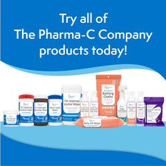 The Pharma-C Company toallita en mano limpiando herida menor, práctico y rápido