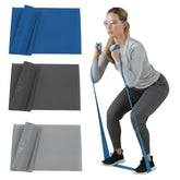 THERABAND vista frontal del set con bandas azul negro plata, ideal para entrenar