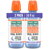 TheraBreath enjuague nocturno frente del envase mostrando tamaño y sabor chamomile mint
