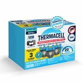 Thermacell empaque frontal mostrando recargas y ahorro