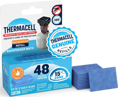 Thermacell front packaging showing Backpacker refill benefits and count