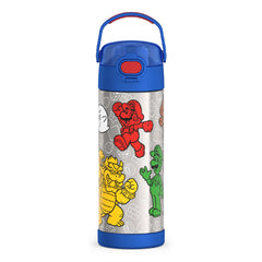 THERMOS FUNtainer vista frontal con diseño Mario, mantiene bebidas frías