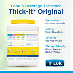 Thick-It polvo en cuchara destacando textura fina y disolución rápida