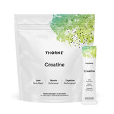 THORNE frasco de creatina al frente mostrando diseño y cantidad