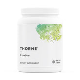THORNE creatine vista frontal del envase mostrando diseño y tamaño