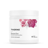THORNE frasco frontal de Ovarian Care mostrando etiqueta y beneficio de apoyo ovárico