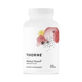 THORNE frasco frontal con 180 cápsulas y etiquetado visible, confianza y calidad