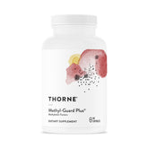 THORNE frasco frontal que muestra la fórmula Methyl‑Guard Plus y conveniencia