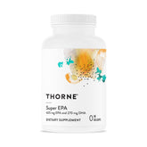 THORNE frasco frontal de Super EPA mostrando 90 softgels y claridad de etiqueta