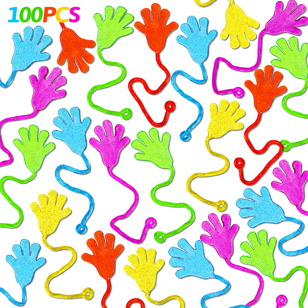 Thremhoo paquete frontal mostrando 100 manos pegajosas y variedad de colores para fiestas