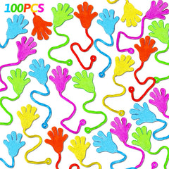 Thremhoo paquete frontal mostrando 100 manos pegajosas y variedad de colores para fiestas